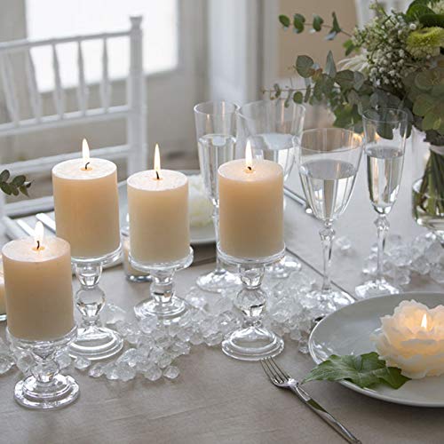 image for Centanni Essentials Clear Glass Candle Holders Set of 3 for Pillar Tap