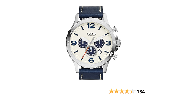 Fossil Nate For Men White Dial Leather 