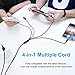CHAFON Compatible for Multi USB Charge Cable 4 in 1 Charging Cord with Type C,Micro USB Connectors-Nylon Braided(4.1ft/1.25m) [Only Charging]