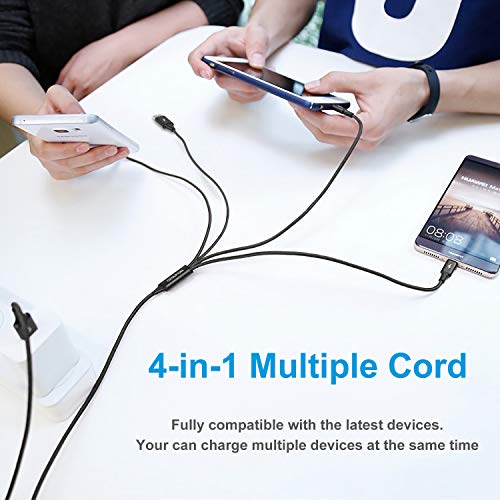 CHAOFN Compatible for Multi USB Charge Cable 2 Pack, 4 in 1 Charging Cord with Type C,Micro USB Connectors-Nylon Braided(4.1ft/1.25m) [Only Charging] - Thumbnail 5