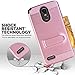 Voberry Hybrid Hard Soft Rubber Impact Armor Card Kickstand Case Cover For LG Stylo 3 Plus (Rose Gold)
