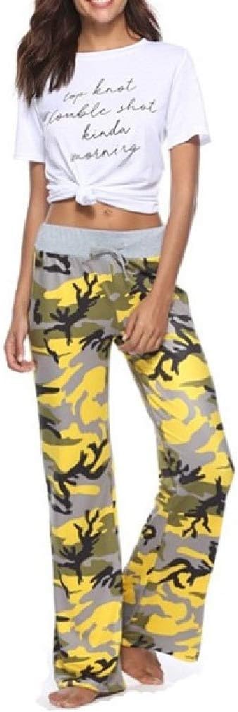 Winwinus Women's Pajama Pants Homewear Camo Casual Palazzo Beach Pants