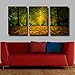 Gardenia Art - Green Boulevard and Fallen Leaves Canvas Prints Modern Wall Art Paintings Artwork for Room Decoration,16X24 inch, Unframed