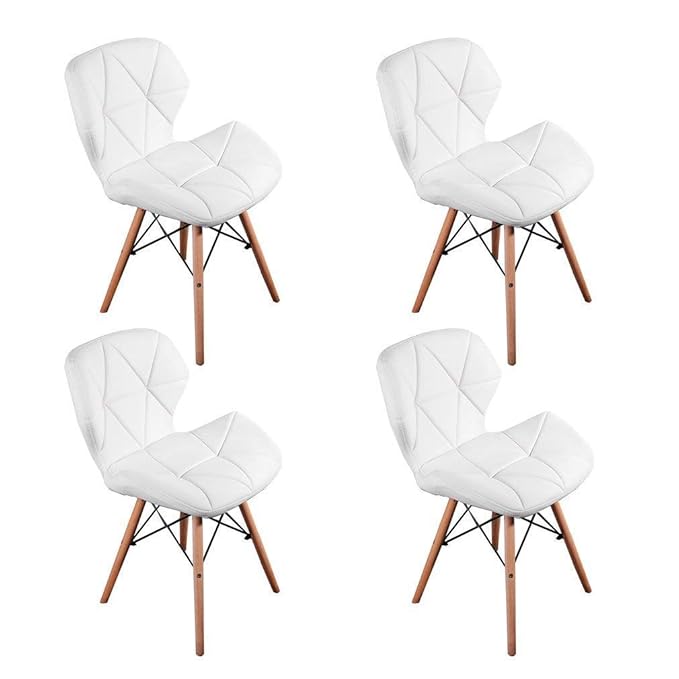 title=Naturelifestore Set di 4 Cecilia Eiffel Millmead Sedia ispirata PU Retro bianco