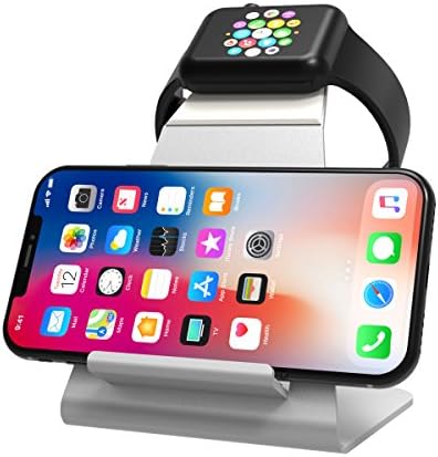 XUNMEJ Apple Watch Stand Station Aluminum iWatch Charging Stand Dock Station Headphones Holder for Apple Watch Series 2 / 1 AirPods iPhone 7 7plus 6s 6plus iPad (White)
