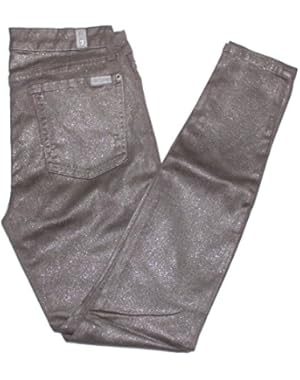 7 For All Mankind Women's Skinny Jeans in Grey Glitter