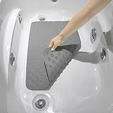 Joylink Rubber Bath Mat for Bathtub and Shower, Anti Slip, Anti Bacterial, Mold Resistant, 16 x 28 inches, Gray