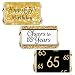 DISTINCTIVS Black and Gold 65th Birthday Party Mini Candy Bar Wrappers - 45 Stickers
