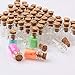 Eforstore 50pcs 0.5ml Vials Clear Glass Bottles with Corks & 10pcs Eye Screws Miniature Glass Bottle with Cork Empty Sample Jars Small 18x10mm