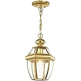 Livex Lighting 2152-02 Monterey 1-Light Outdoor Hanging Lantern, Polished Brass
