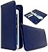 Universal Bastex Wallet Case Bi-Fold Blue PU Leather Purse Clutch Style 3 Card Slot 2 Pockets for Money Credit Debit Cards for Samsung Android Phones iPhone 6 iPhone 6s Plus & iPhone 7 iPhone 7 Plus