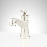 Signature Hardware 447853 Pendleton 1.2 GPM Single Hole Bathroom Faucet with Pop-Up Drain Assembly - Polished Nickel