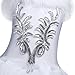 TiaoBug Kids Girl Sequins Beads Ballet Dance Tutu Dress Leotard Performance Swan Ballerina Costume with Gloves Hair Clip Set White 10-12