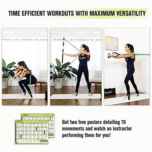 Gymwell Portable Resistance Workout Set, Total Body Workout Equipment for Home, Office or Outdoor with 3 Sets of Resistance Bands (Green)