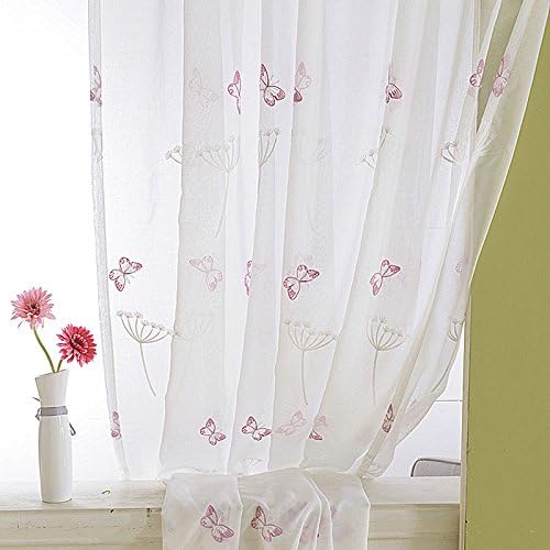 Amazon Com Zzc Sheer Drape Butterfly Pastoral Voile W39 L63 Inch