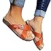 Ermonn Womens Open Toe Strappy Buckle Cork Sole Footbed Slide Sandals
