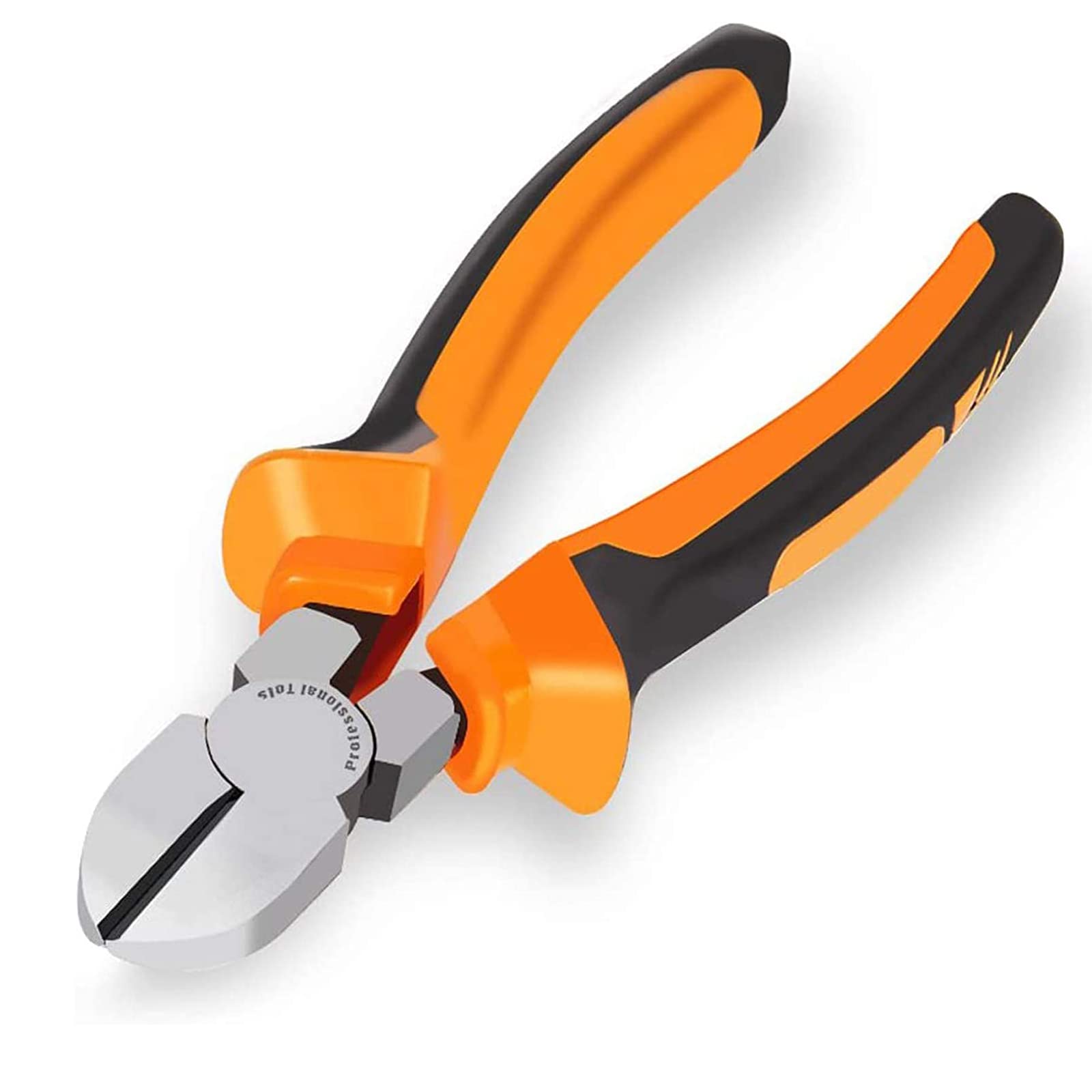 BOENFU Wire Cutters 6 Inches Diagonal Cutting Pliers 160mm Side Cutters Heavy Duty Wire Cutters with Anti-Slip Handle 6 inch Professional Nippers Wire Clippers, Orange