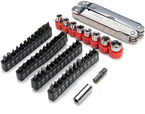 Multi Function Stretching Pliers Screwdriver Steel Tools + 48 Screwdriver Blades + 8 Sockets