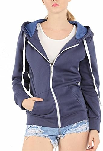 Easyhon Womens Lightweight Soft Zip Up Fleece Hoodie Sweater Jacket