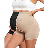 Y25D Maternity Shapewear Seamless Underwear Over Bump Pregnancy Shorts High Waist Panties Under Dress Belly Support