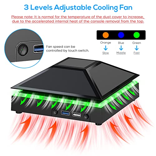 Cooling Fan Dust Proof for Xbox Series X Console with Colorful Light