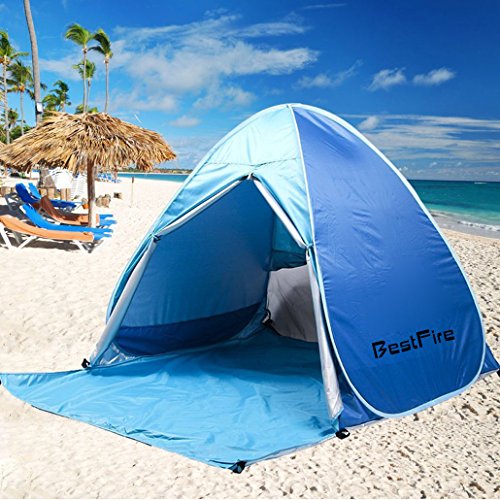 [- BestFire Outdoor Automatic Pop up Instant Portable Cabana Beach Tent Anti UV Canopy Sun Shade Sp