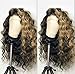 Yuan Water Wave Black Roots Ombre Blonde Synthetic Lace front Wig Two Tone Heat Resistant Fiber Hair for Black Women 24inch(1B/27#)