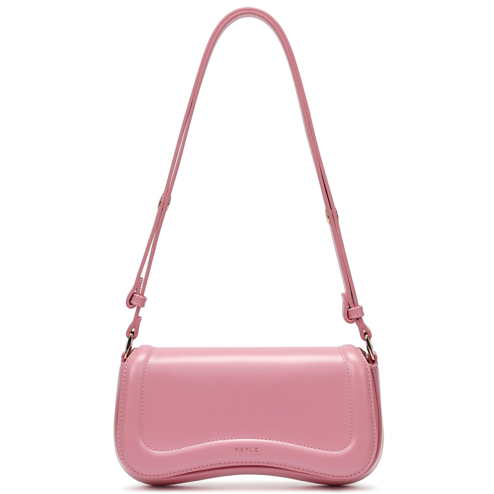 Keyli Shoulder Bag for Women mini Crossbody Purses Retro Classic Handbag Waterproof Vegan Leather Clutch Tote Hobo Purse Designer Bags with Adjustable Strap Pink