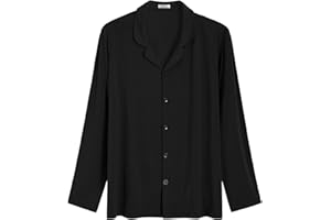 Latuza Men's Bamboo Viscose Button Down Pajama Top Long Sleeve Sleep Shirt