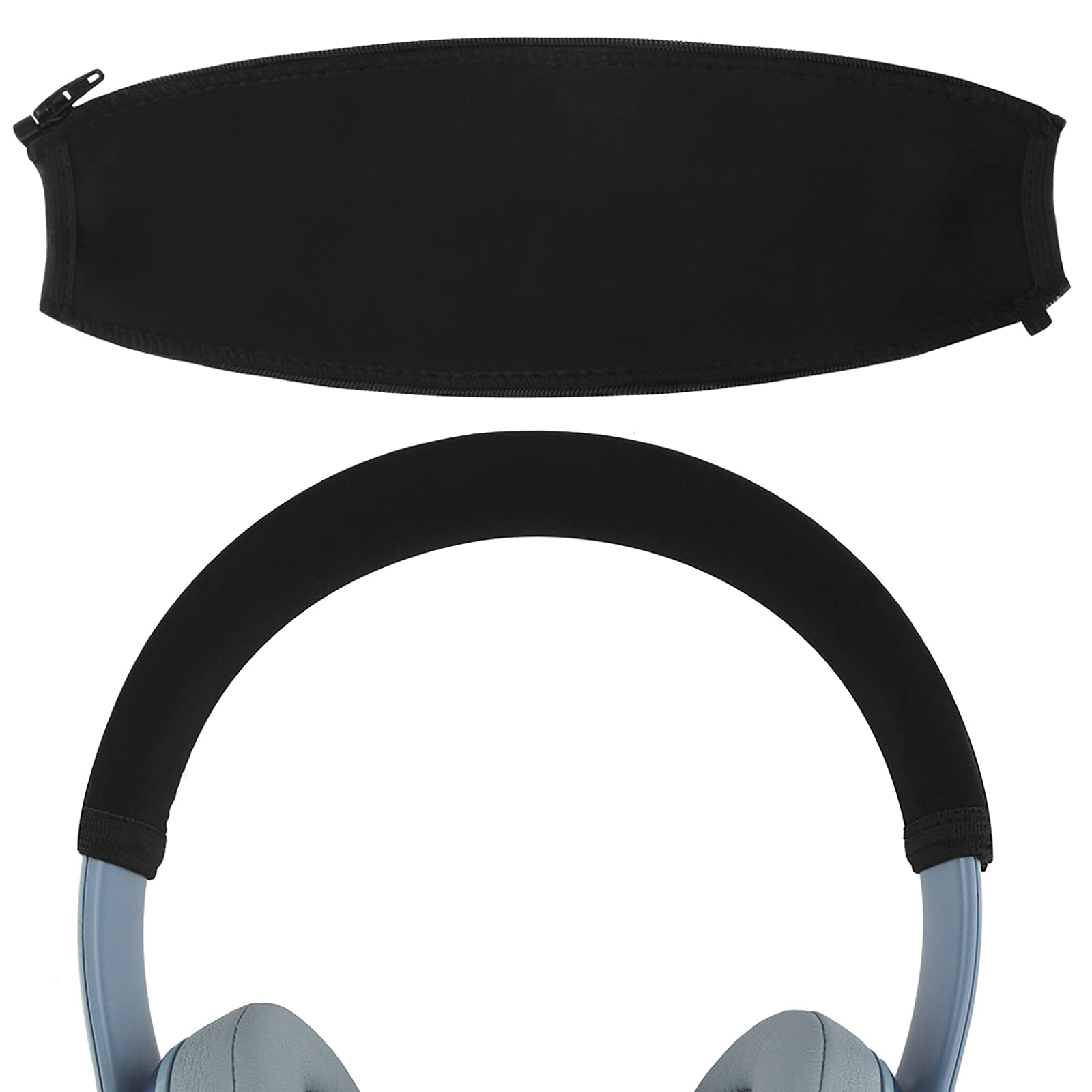 Geekria Flex Fabric Headband Cover Compatible with Beats Solo 4, Solo 3, Solo 2 Headphones, Sweat Cover, Replacement Repair Part, Easy DIY Installation (Black)