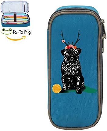 Fymanlu Surprise Pug Big Capacity Pencil Case Bag Portable Stylish Nylon Pen Cases