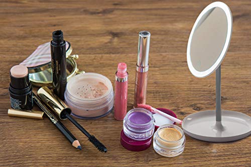 YEAKE Makeup Vanity Mirror with LED Lights,360°Rotation TouchScreen Switch USB Rechargeable Mirror for Countertop Cosmetic Makeup