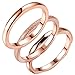 JOERICA Rose 3Pcs 2mm Stainless Steel Women's Stackable Eternity Ring Band Engagement Wedding Ring Set 8