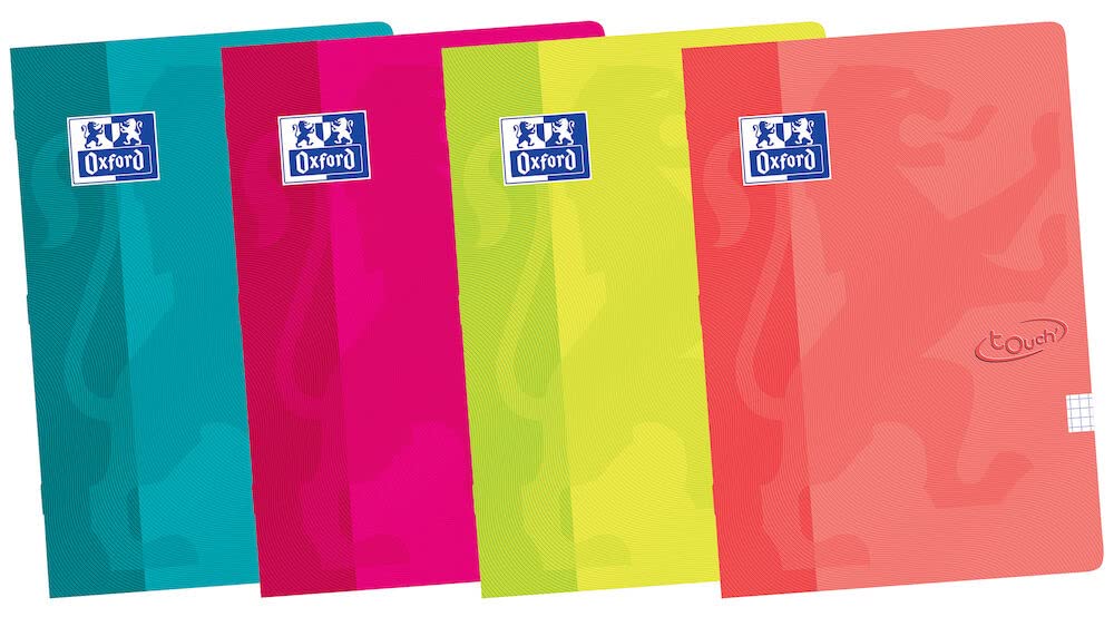 Oxford School Touch Font Pack of 5 A4 Lined 36 Sheets 90 g Assorted