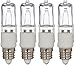 Simba Lighting Halogen E11 T4 75 Watt 780lm 120 Volt Light Bulb (4 Pack) for Chandeliers, Pendants, Table Lamps, Cabinet Lighting, Mini-Candelabra Base, 75W JD 110V 120V 130V Warm White 2700K Dimmable