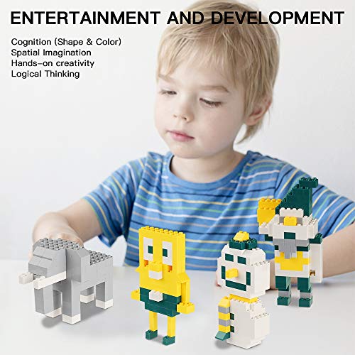Reenwee Building Bricks 500 Pieces Set ,Classic Colors Building Blocks