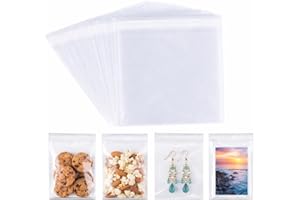 Clear Cellophane Bags with Self-Sealing Adhesive | 100 Pack Transparent OPP Bags | Resealable Gift, Bakery, Stationery & Reta