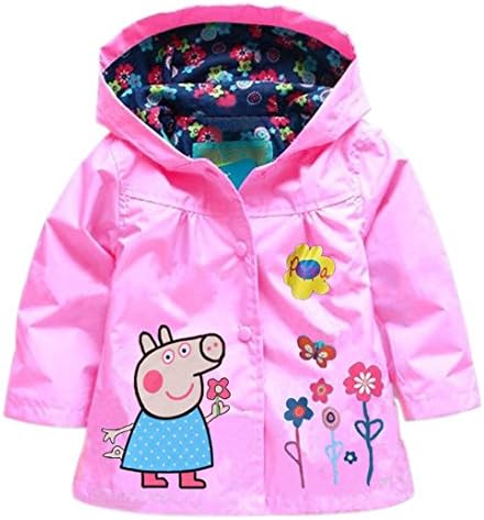 Sidkk Little Girls Raincoat Hoodies Waterproof & Breathable Rain Jackets