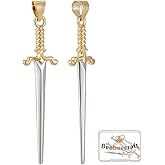 Beebeecraft 1 Box 5Pcs Sword Charm 18K Gold Plated Katana Dagger Arrow Dangle Pendants Charms for Jewellery Making DIY Necklace Earrings Bracelet Crafts Supplies