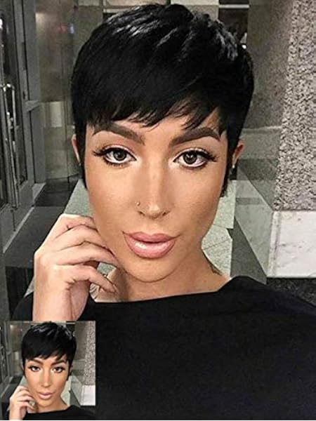 Short Black Pixie Cuts Hair Synthetic Short Wigs For Black Women
