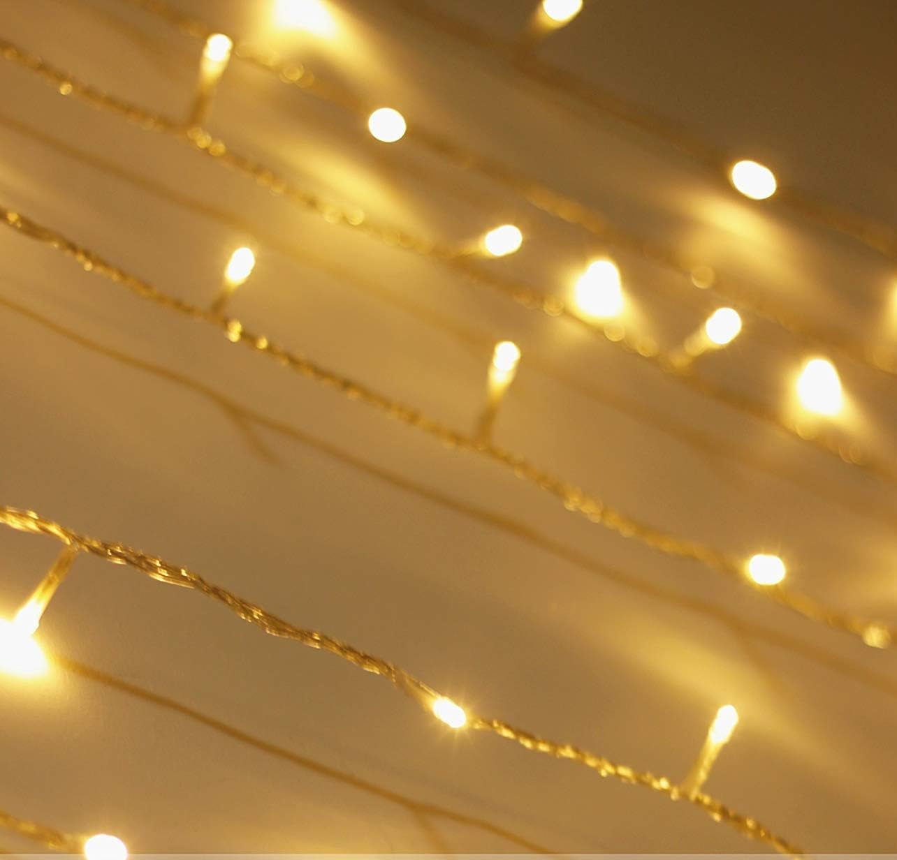 AtneP 16 LED Rice String Lights Warm for Decorative Purposes (White) -Set of 2