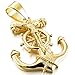 Sobly Jewelry Men's Stainless Steel Gold Anchor Nautical Steering Wheel Jesus Cross Pendant Necklace -with 23 inch Chain
