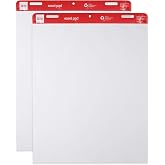 Office Depot&reg; Brand Easel Pads, 27" x 34", 50 Sheets, 30% Recycled, White, Pack of 2
