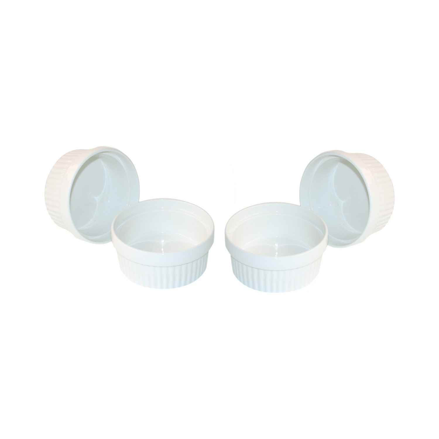 ToCi 6 x soufflé moulds, diameter 11 cm, cream brulee bowls, oven-safe ceramic moulds, each 260 ml, dessert bowl, pie moulds for ragout fin chocolate souffle