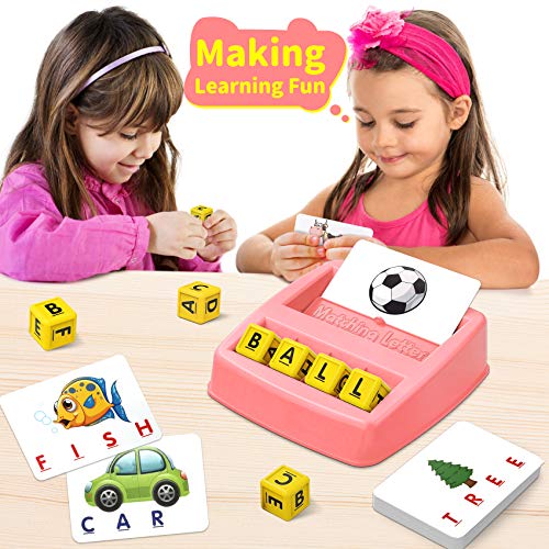 NARRIO Educational Toys for 3 4 5 Year Old Girls Gifts, Matching Letter Spelling Games Learning Toys for Kids Ages 3 4 5, Birthday Easter Gifts for 3-6 Year Old Girls Toddler Toys Age 2-4