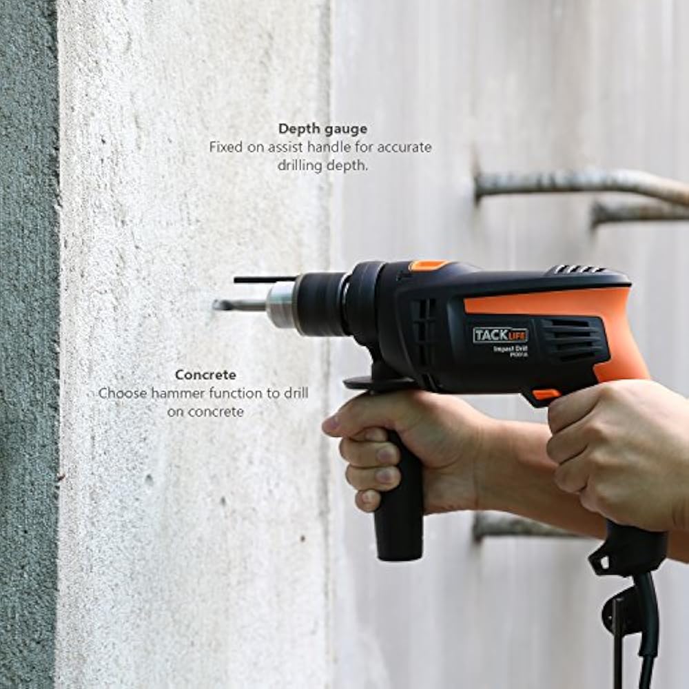 Hammer Drill, 1/2Inch Electric Impact 12 Bit Set, 2800 RPM, Variable