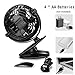 SUNPOLLO Clip on Fan and Desktop Fan 2 in 1, Battery Operated Fan for Baby Stroller, Home and Car USB or Battery Powered [4 AA Batteries Required, (not Included)]