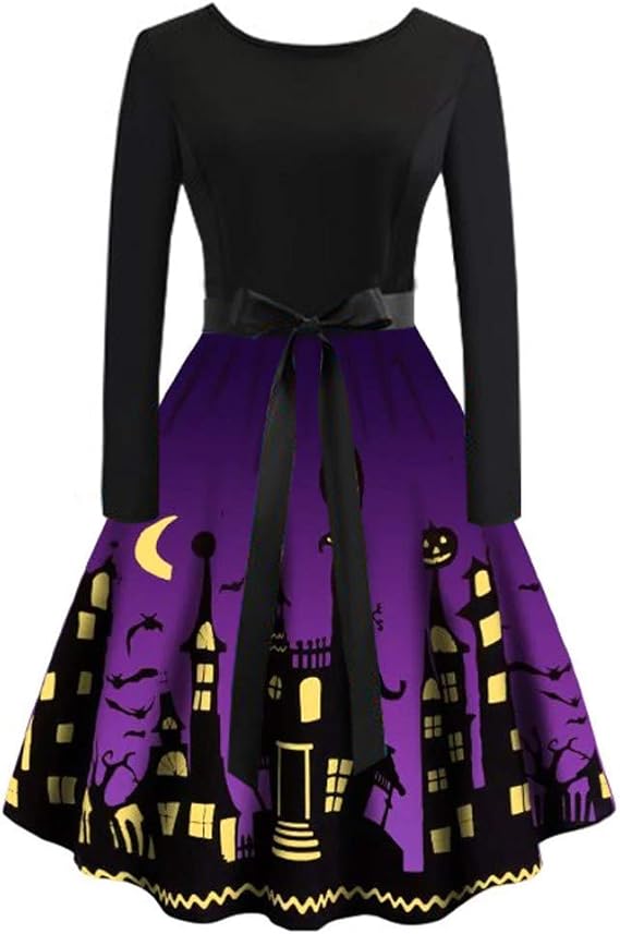Amazon Co Jp ハロウィンワンピースレディースhodarey ハロウィンプリントフォーマルワンピースドレス 大きいサイズ 半袖 パーティードレスワンピースチュニックhalloween お呼ばれ ヴィンテージ ドレス 文化祭 お姫様 ハロウィン衣装 仮装 コスチューム 腕時計