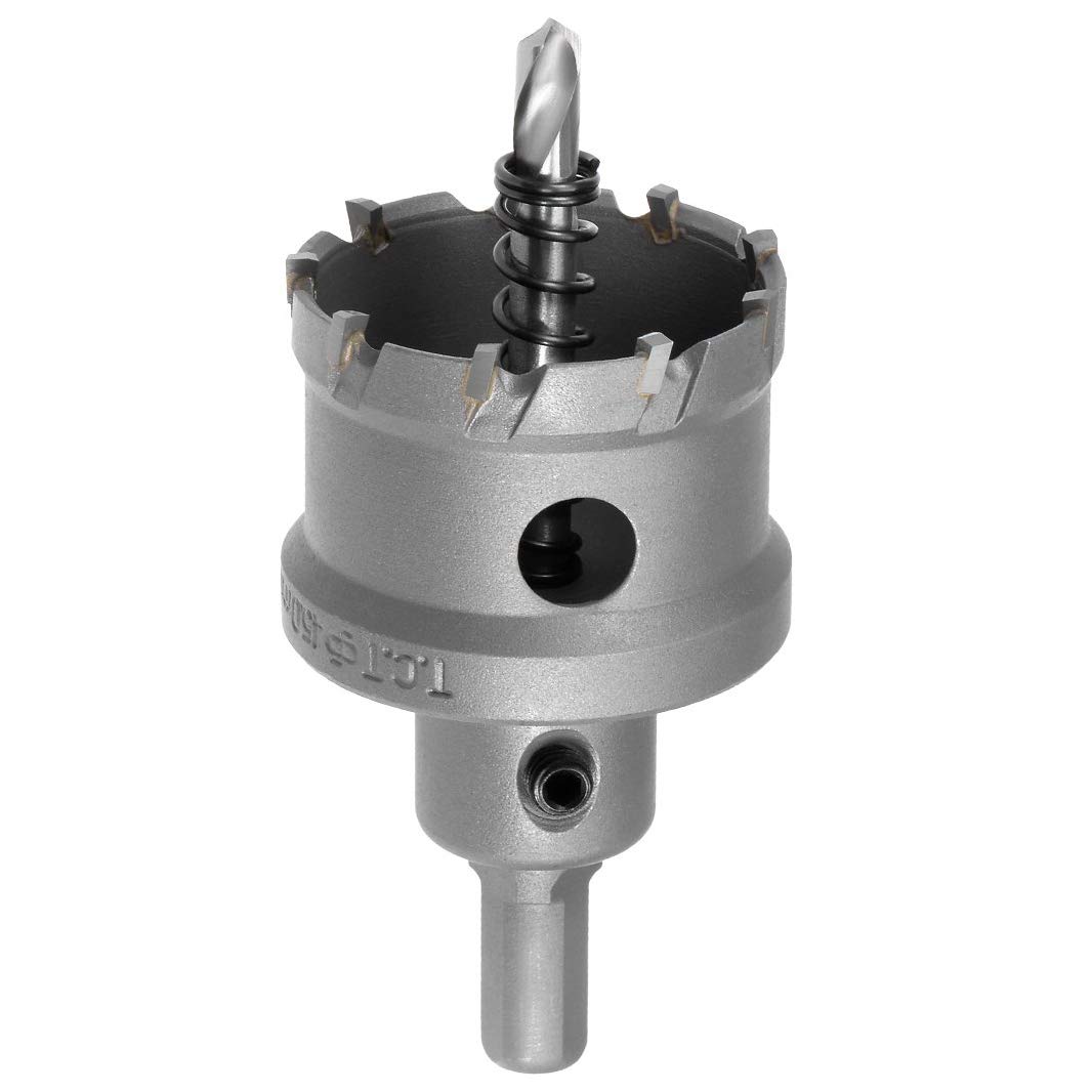 45mm TCT Hole Saw, 1-3/4” Cutting Diameter Tungsten Carbide Tipped Hole Cutter Opener, for Stainless Steel Metal Plate Aluminum