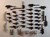 39 Guns for Lego Mini Figures. New. Knifes Trooper Halo Star Wars City Guns